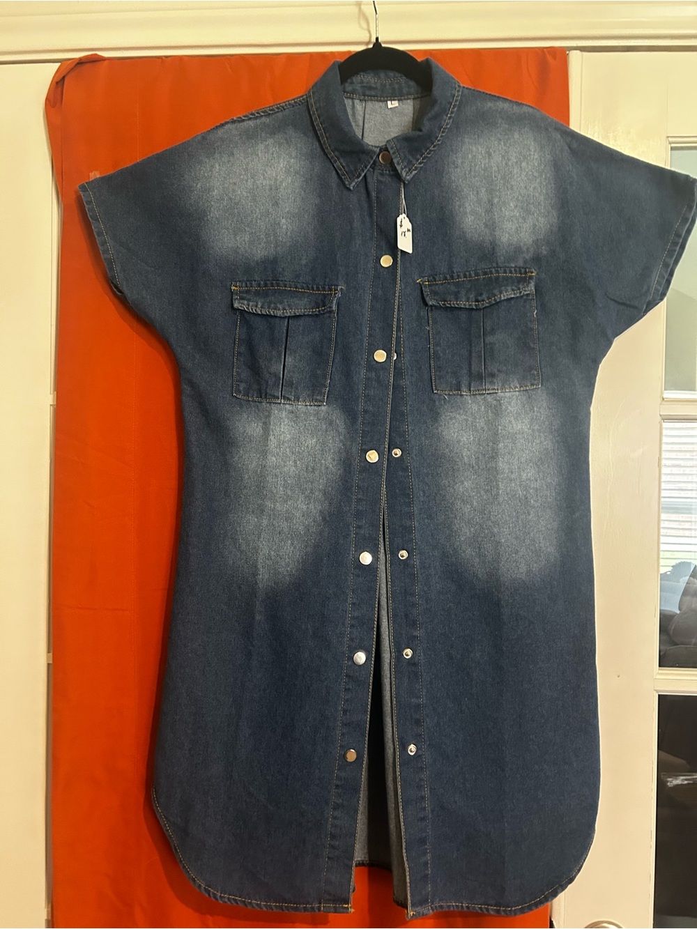 Denim Button-Front Women’s Shirt Dress - Blue